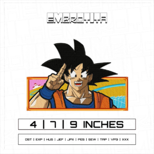 SON GOKU X DRAGON BALL Embroidery Design - machine embroidery design file