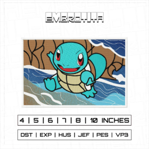 SQUIRTLE Embroidery Design - machine embroidery design file