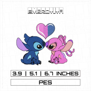 CASAL STITCH E ANGEL Embroidery Design - machine embroidery design file
