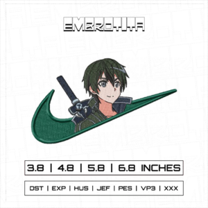 SWOOSH KIRITO V2 Embroidery Design - machine embroidery design file