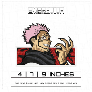 SUKUNA X JUJUTSU KAISEN 3 Embroidery Design - machine embroidery design file