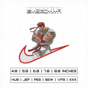 SWOSH STREET FIGHTER V1 Embroidery Design - machine embroidery design file