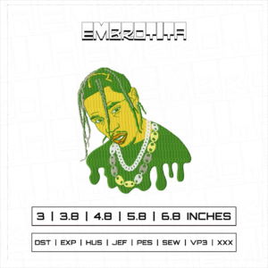 TRAVIS SCOTT Embroidery Design - machine embroidery design file