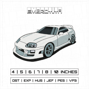 TOYOTA SUPRA MK4 Embroidery Design - machine embroidery design file