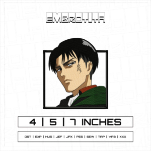 BOX LEVI X ATTACK ON TITAN Embroidery Design - machine embroidery design file