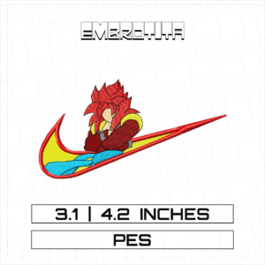 VEGETA NIKE X DRAGON BALL 2 Embroidery Design - machine embroidery design file