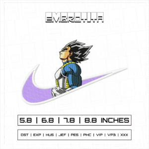 VEGETA RAIN X DRAGON BALL Embroidery Design - machine embroidery design file