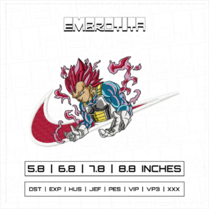 VEGETA ULTRA X DRAGON BALL Embroidery Design - machine embroidery design file
