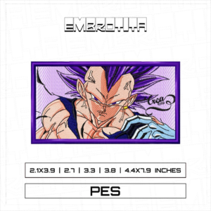 VEGETA X DRAGON BALL 4 Embroidery Design - machine embroidery design file