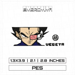 VEGETA X DRAGON BALL 5 Embroidery Design - machine embroidery design file
