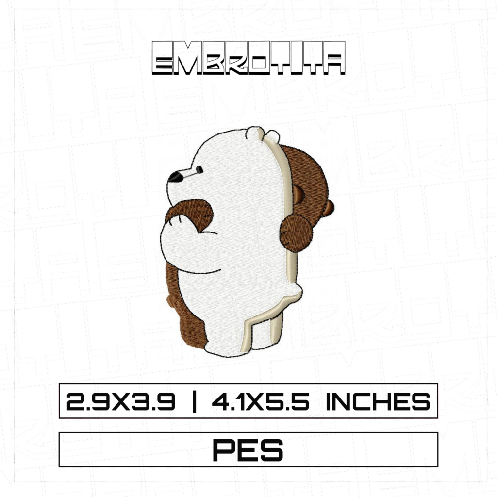 WE BARE BEARS Embroidery Design - machine embroidery design file