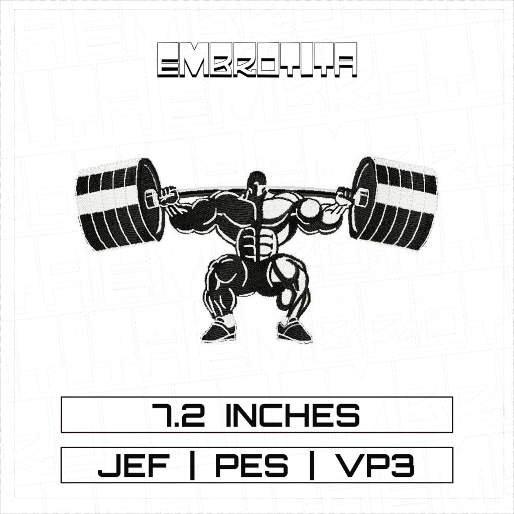 WEIGHTLIFTER Embroidery Design - machine embroidery design file