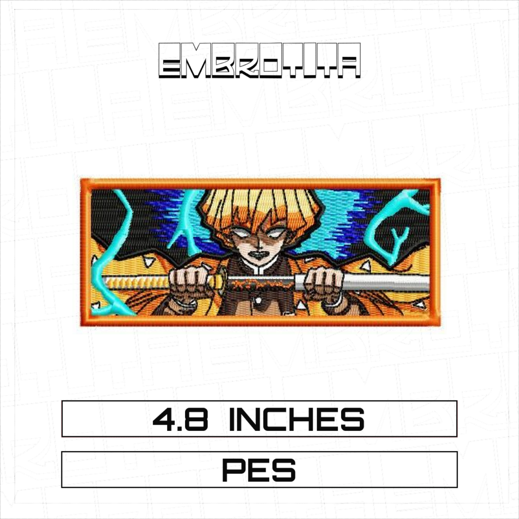 ZENITSU AGATSUMA X DEMON SLAYER 3 Embroidery Design - machine embroidery design file
