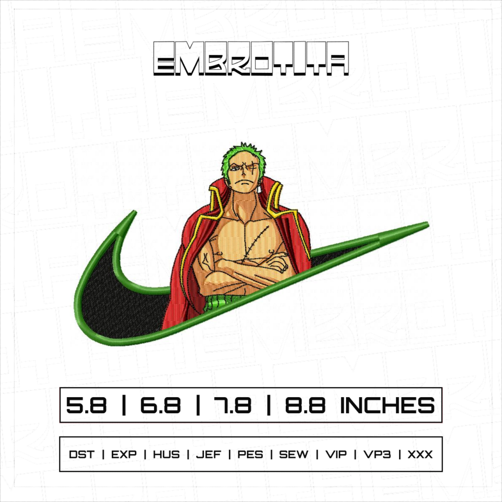 ZORO ONE PIECE Embroidery Design - machine embroidery design file