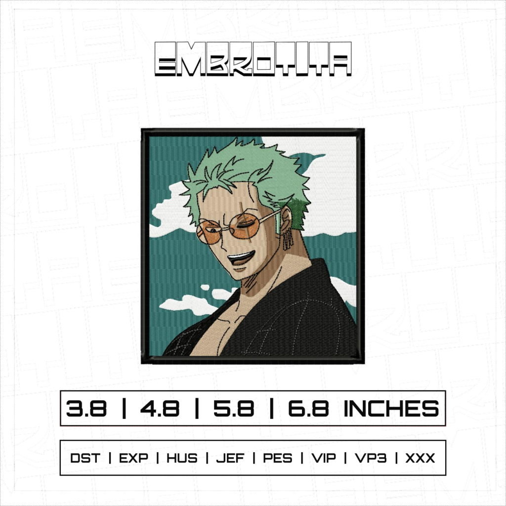 ZORO X ONE PIECE 4 Embroidery Design - machine embroidery design file