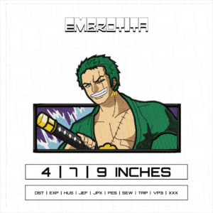 ZORO X ONE PIECE 7 Embroidery Design - machine embroidery design file