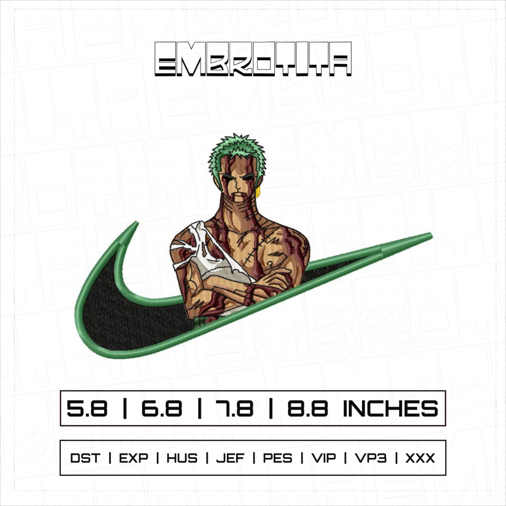 ZORO X ONE PIECE 2 Embroidery Design - machine embroidery design file