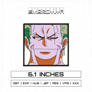 ZORO SMILE X ONE PIECE Embroidery Design - machine embroidery design file