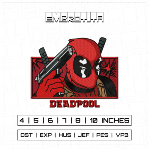 DEADPOOL X MARVEL 5 Embroidery Design - machine embroidery design file