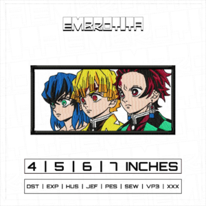 DEMON SLAYER BOYS 5 Embroidery Design - machine embroidery design file