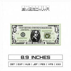 DOLLAR Embroidery Design - machine embroidery design file