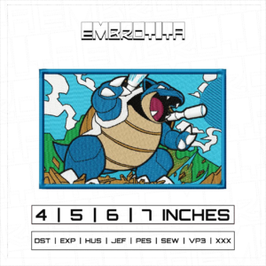 BLASTOISE 7 Embroidery Design - machine embroidery design file