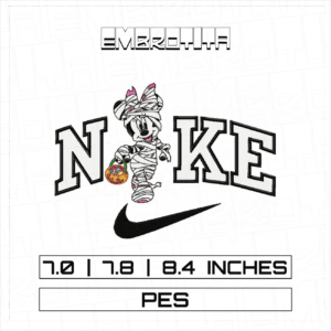BY 7 NIKE MINNIE HALLOWEEN Embroidery Design - machine embroidery design file