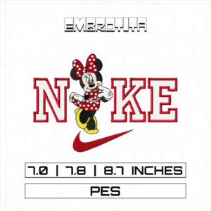 BY 7 NIKE MINNIE V1 Embroidery Design - machine embroidery design file
