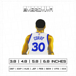 CURRY NBA Embroidery Design - machine embroidery design file