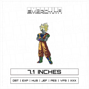 DRAGON GOKU X DRAGON BALL Embroidery Design - machine embroidery design file