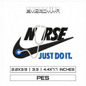 ENFERMERA NIKE Embroidery Design - machine embroidery design file