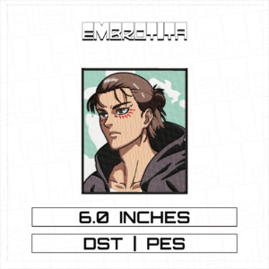 EREN ADULTO PERSONALIZADO X ATTACK ON TITAN Embroidery Design - machine embroidery design file