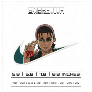 EREN YEAGER X ATTACK ON TITAN 2 Embroidery Design - machine embroidery design file