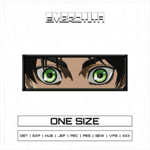 EREN BOXED EYES 5 8 X ATTACK ON TITAN Embroidery Design - machine embroidery design file