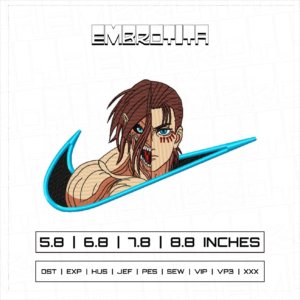 EREN YEAGER X ATTACK ON TITAN 5 Embroidery Design - machine embroidery design file