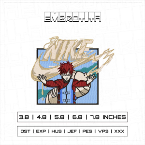 GAARA NIKE Embroidery Design - machine embroidery design file