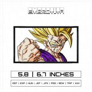 GOHAN X DRAGON BALL Embroidery Design - machine embroidery design file