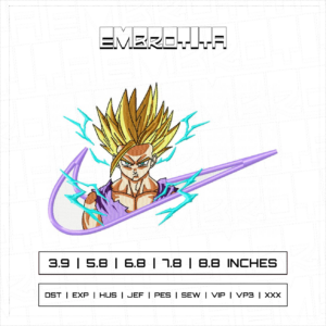 GOHAN SUPER SAIYAN X DRAGON BALL Embroidery Design - machine embroidery design file