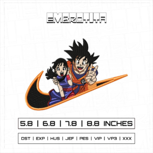 GOKU AND CHICHI X DRAGON BALL Embroidery Design - machine embroidery design file