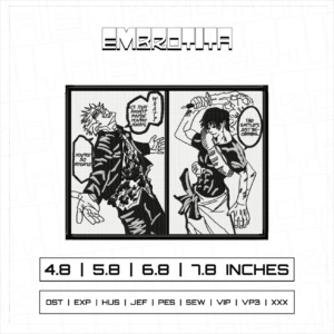 GOJO JUJUTSU KAISEN MANGA Embroidery Design - machine embroidery design file