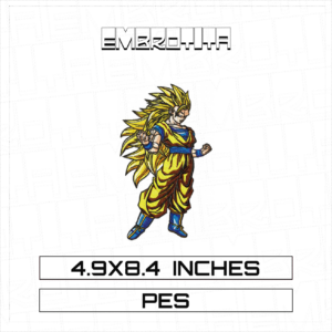 GOKU SAIYAN X DRAGON BALL 3 Embroidery Design - machine embroidery design file