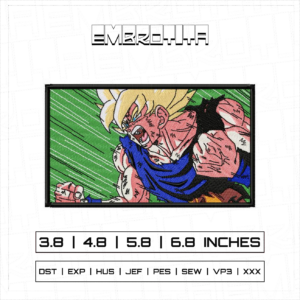 GOKU RECTANGLE V3 X DRAGON BALL Embroidery Design - machine embroidery design file