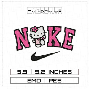 HELLO KITTI NIKE LOGO Embroidery Design - machine embroidery design file