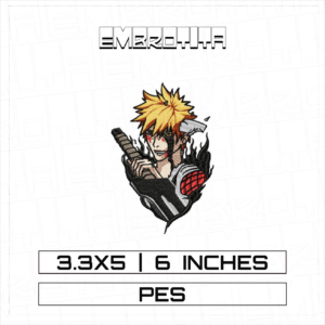 ICHIGO KUROSAKI 4X X BLEACH Embroidery Design - machine embroidery design file