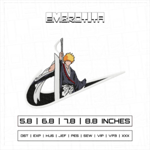 ICHIGO KUROSAKI X BLEACH Embroidery Design - machine embroidery design file