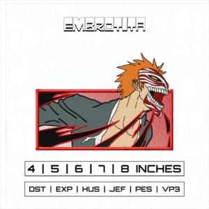 ICHIGO KUROSAKI X BLEACH 6 Embroidery Design - machine embroidery design file