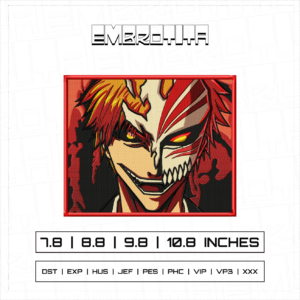 ICHIGO KUROSAKI HOLLOW X BLEACH Embroidery Design - machine embroidery design file