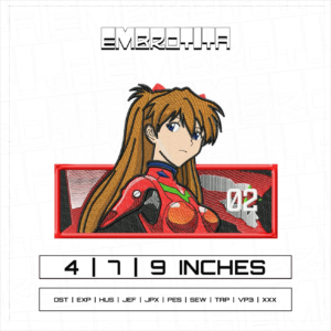 ASUKA BOXED X EVANGELION Embroidery Design - machine embroidery design file
