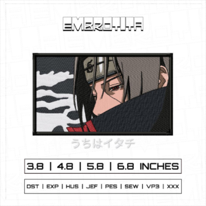 ITACHI RECTANGLE V4 X NARUTO Embroidery Design - machine embroidery design file