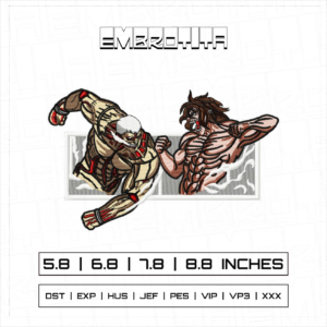 ATTACK ON TITAN Embroidery Design - machine embroidery design file
